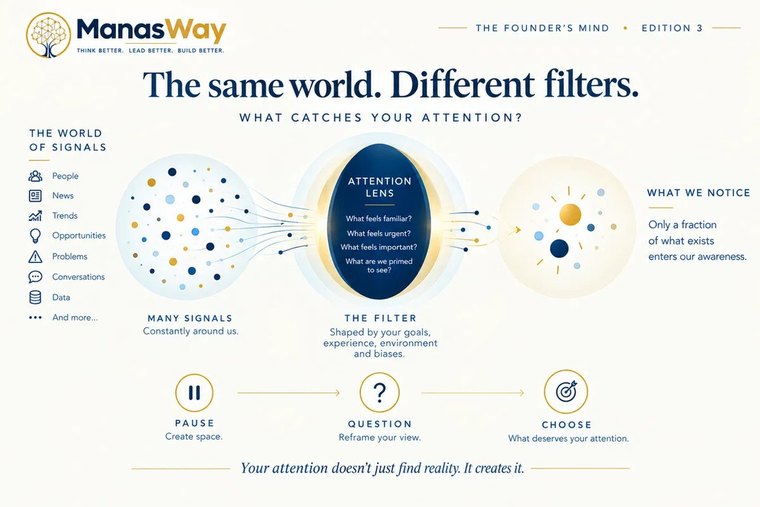 The Attention Lens infographic: the same world, different filters